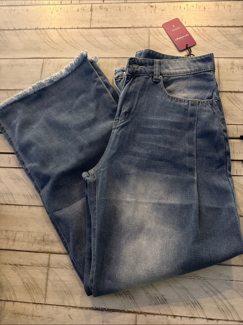 High-Rise Wide Leg Blue Jeans